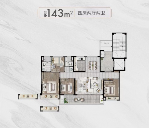 4室2厅2卫户型详情