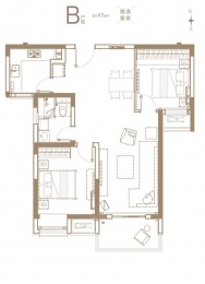 2室2厅1卫户型图