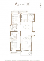 3室2厅1卫户型图