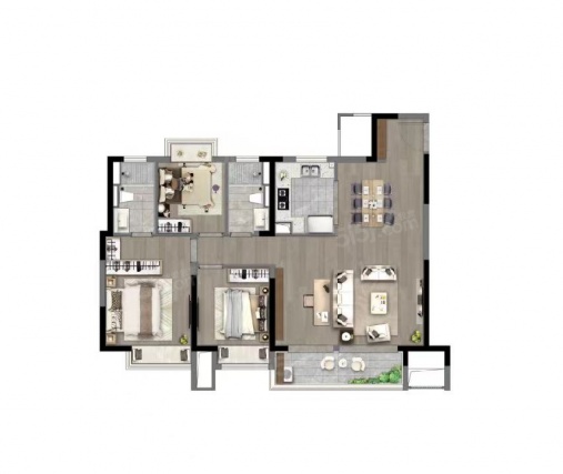 3室2厅2卫户型详情