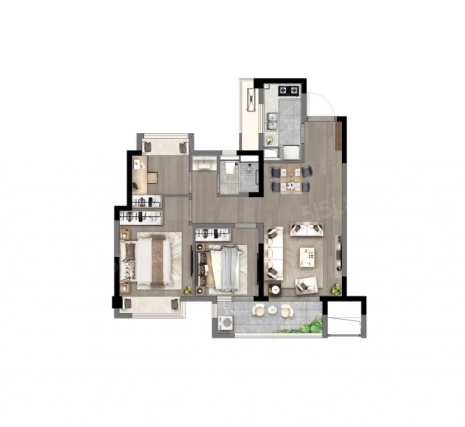 3室2厅1卫户型详情