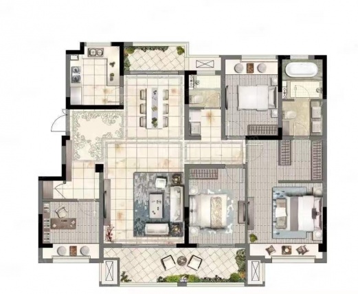 4室2厅2卫户型详情