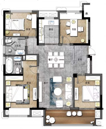 4室2厅2卫户型详情