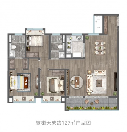 3室2厅2卫户型详情