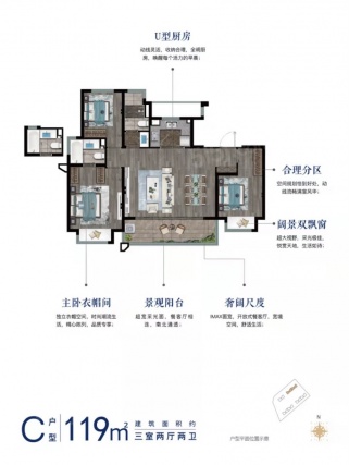3室2厅2卫户型详情