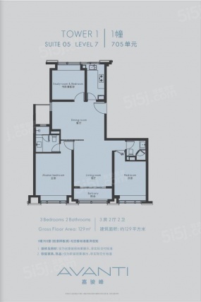 3室2厅2卫户型详情