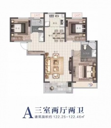 3室2厅2卫户型图