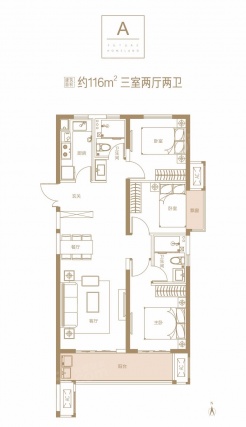 3室2厅2卫户型详情