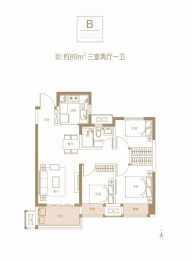 3室2厅1卫户型图