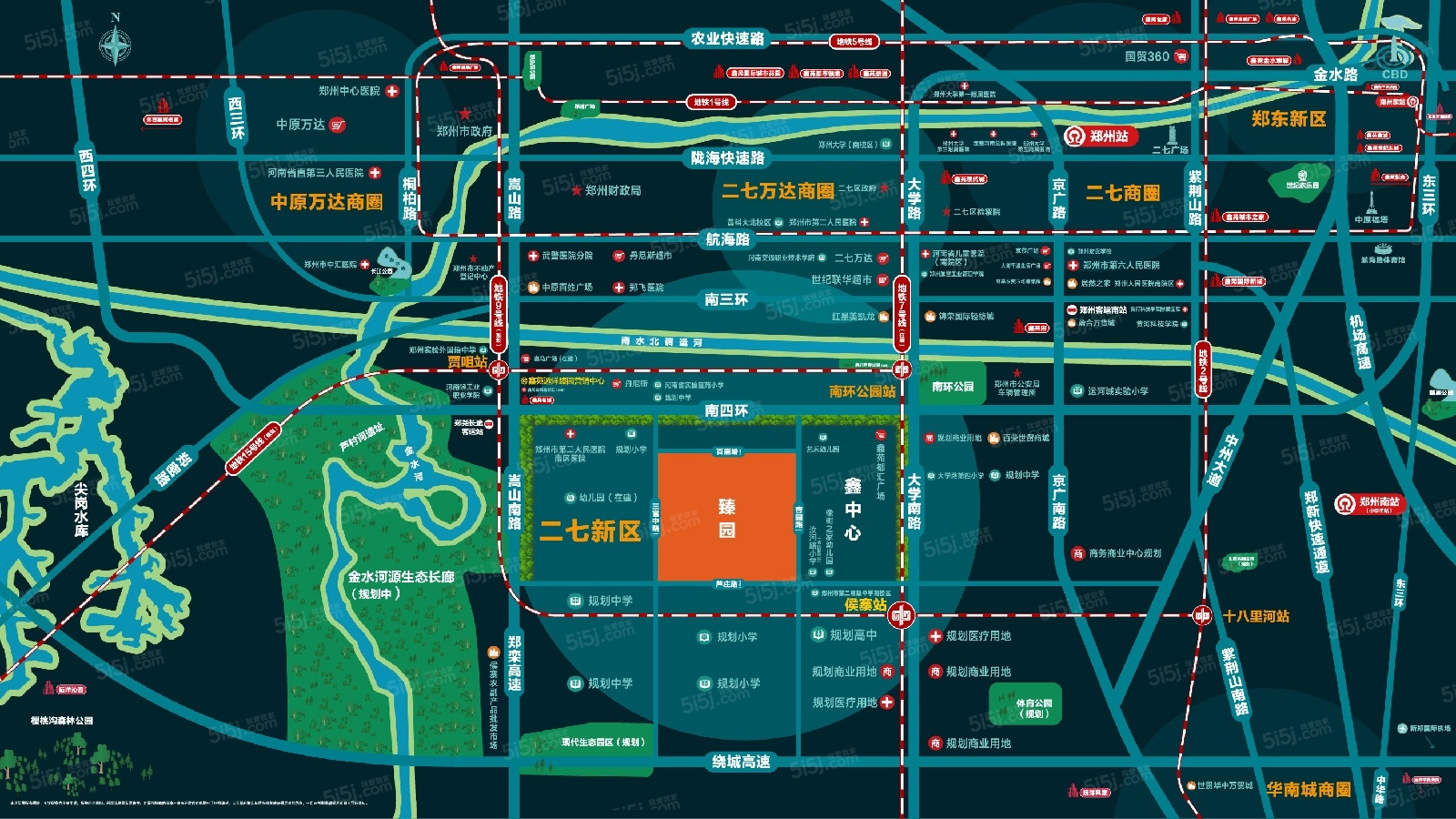 鑫苑远洋臻园区位图