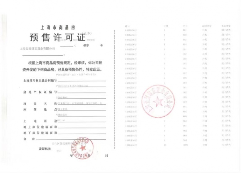 世纪金源梧桐印象预售许可证