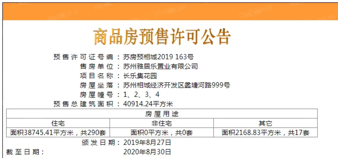 雅居乐新乐府预售许可证