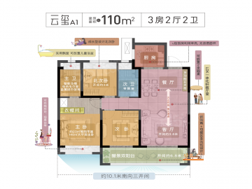 越江时代3室2厅2卫