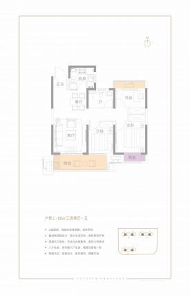 3室2厅1卫户型详情