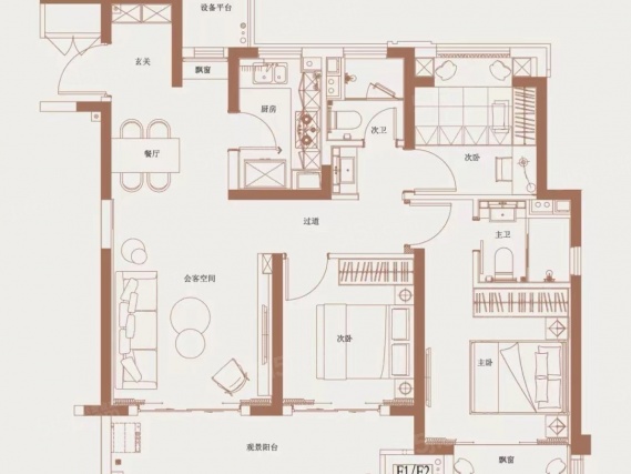 3室2厅2卫户型详情
