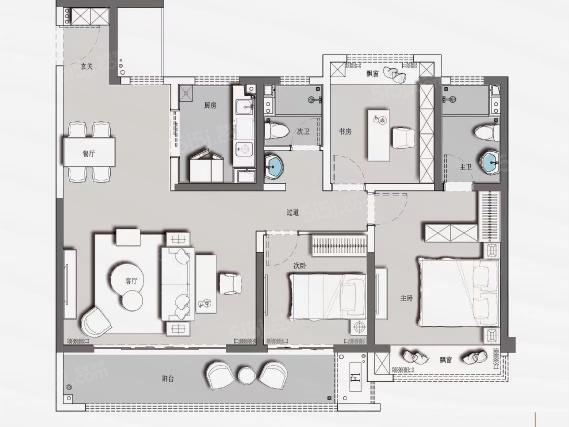 3室2厅2卫户型详情