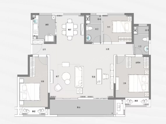 3室2厅2卫户型详情