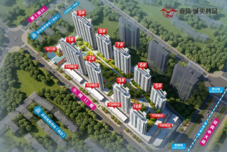 亚琦城央尊品沙盘图