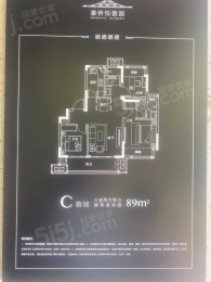 3室2厅1卫户型图