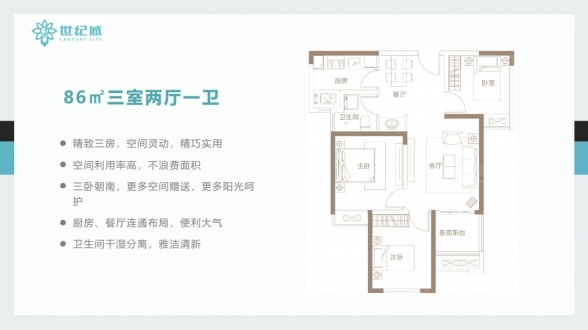3室2厅1卫户型详情