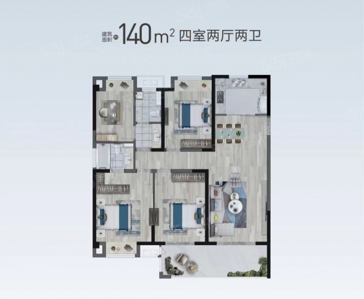 4室2厅2卫户型详情
