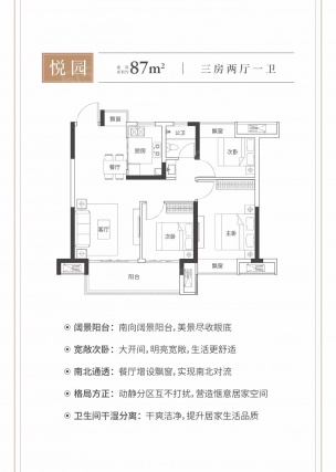 3室2厅1卫户型详情