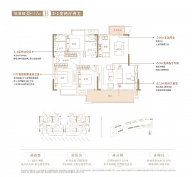 3室2厅2卫户型图