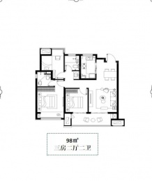 3室2厅2卫户型图