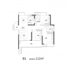 3室2厅2卫户型图