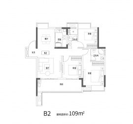 3室2厅2卫户型图