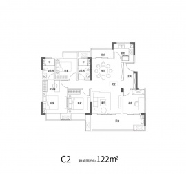 4室2厅2卫户型图