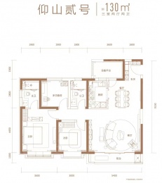3室2厅2卫户型图