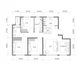 3室2厅2卫户型图