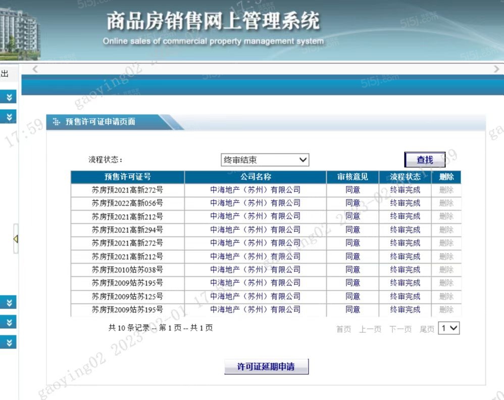 中海阅狮山预售许可证