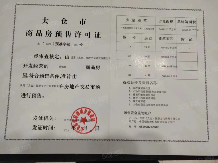 复游文旅城预售许可证