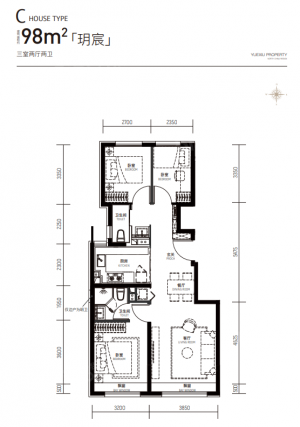 3室2厅2卫户型详情