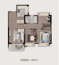 3室2厅1卫户型图