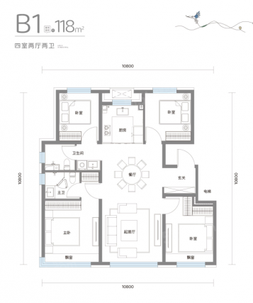 4室2厅2卫户型详情