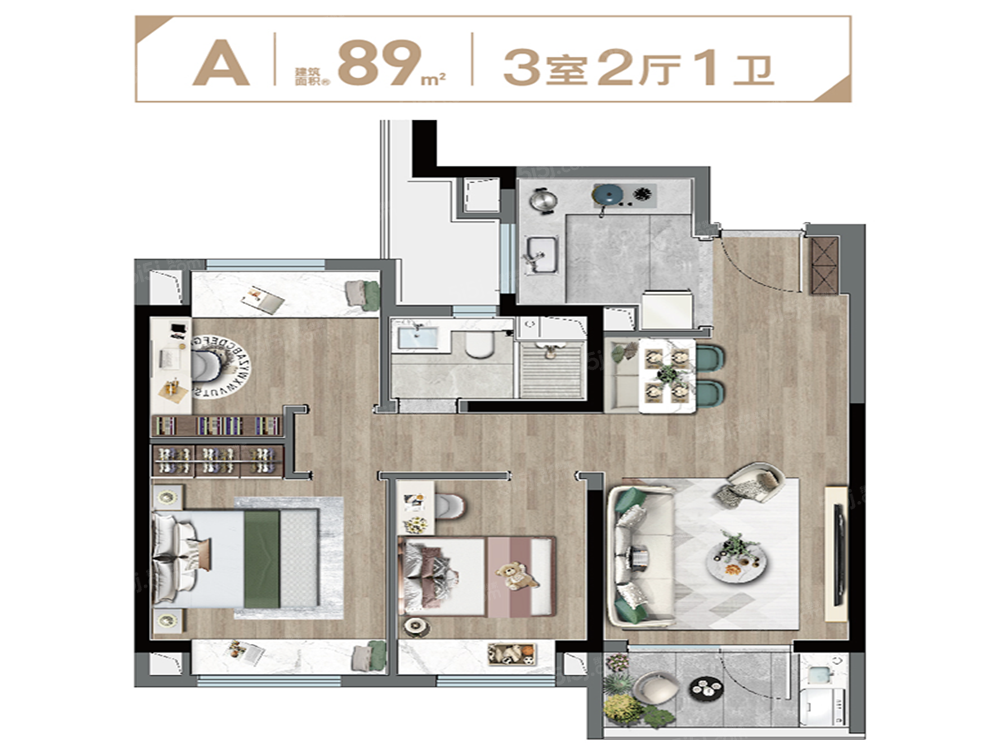 樾湖尚郡3室2厅1卫