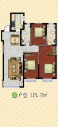 3室2厅2卫户型图