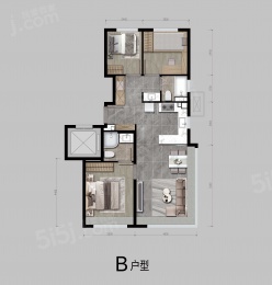 3室2厅2卫户型图