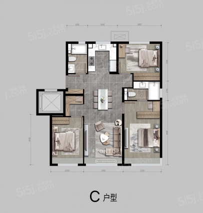3室2厅2卫户型详情