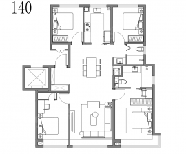 4室2厅2卫户型图