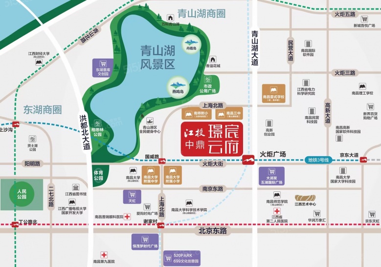 江投中鼎璟宸云府区位图