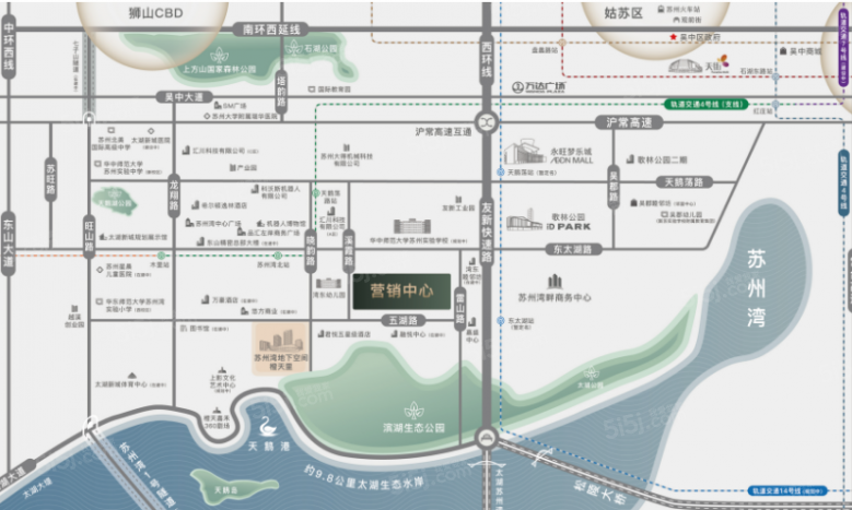 近湖观澜源筑区位图