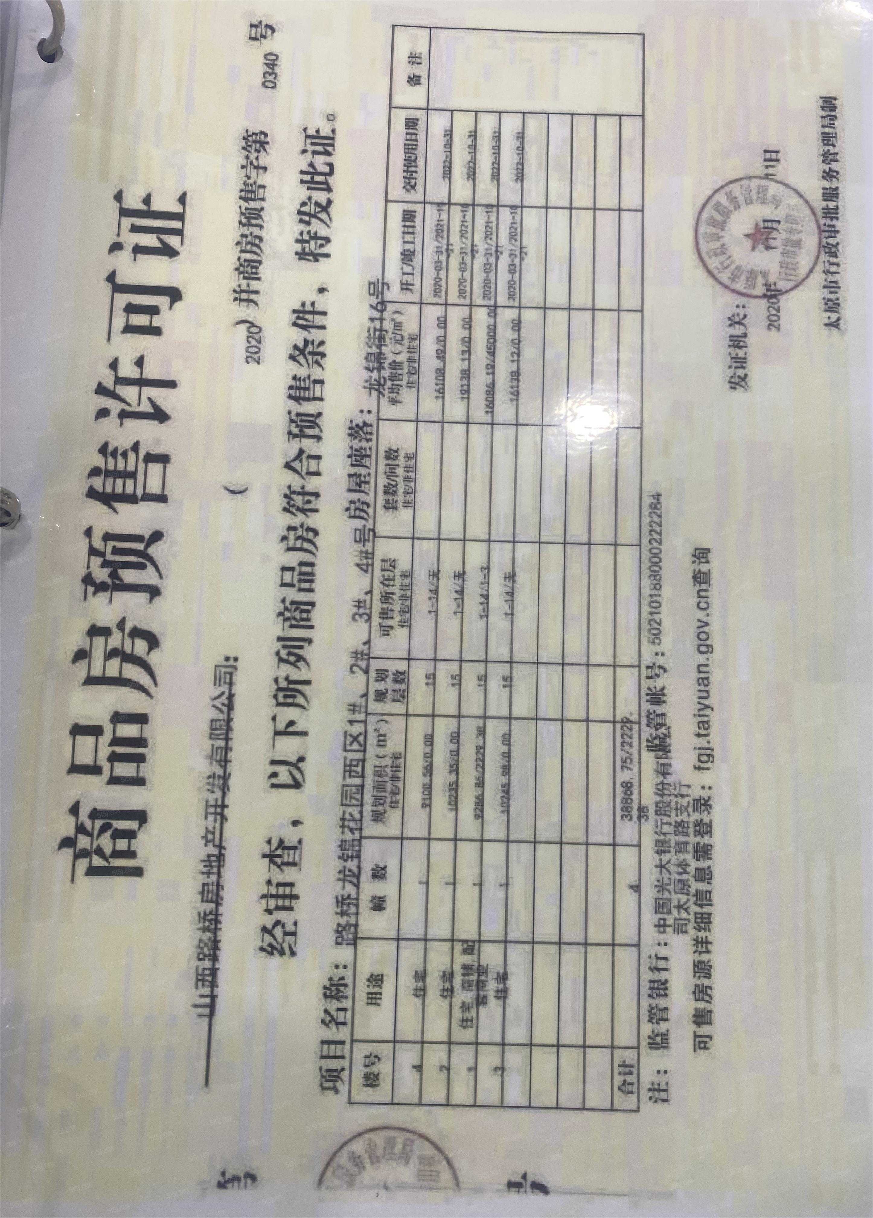 交控置地龙锦院预售许可证