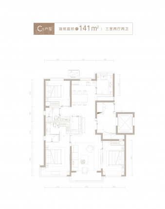 3室2厅2卫户型详情