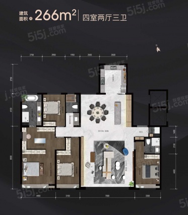 4室2厅3卫户型详情