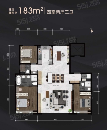 4室2厅3卫户型详情