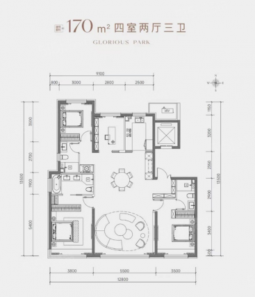 4室2厅2卫户型详情